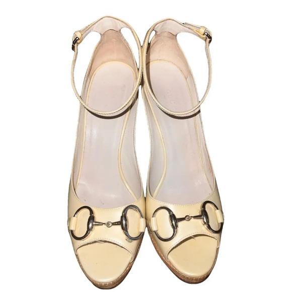 Preloved- Gucci Patent Leather Wedges Size 9.5 - Picture 1 of 7